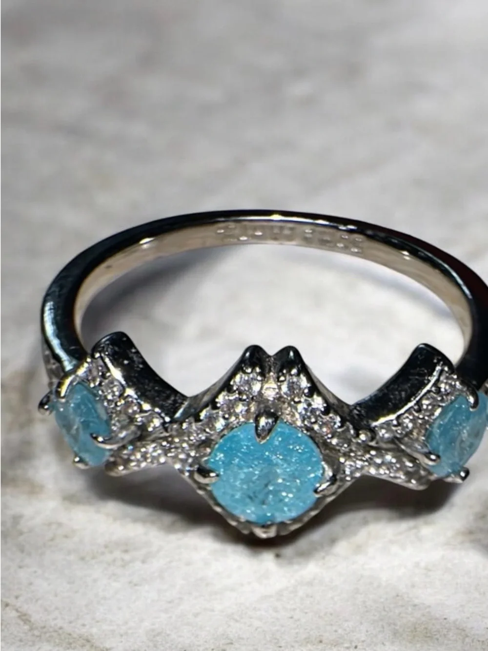 Bomb Party Aqua Blue Druzy Crown Ring - Women's Jewelry